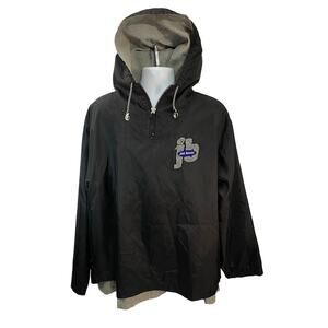 Vintage Joe Boxer Anorak Jacket Men's XL Embroidered Flanel Lined Blue